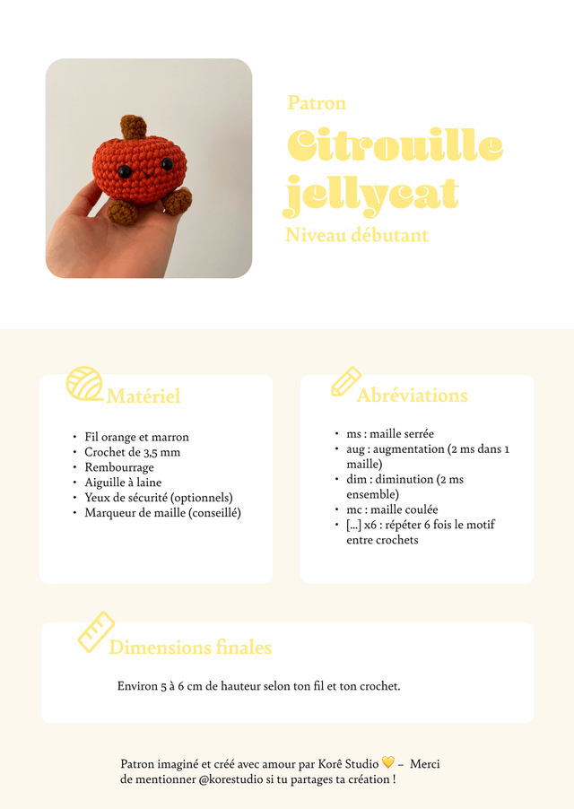Citrouille inspirée des Jellycats 