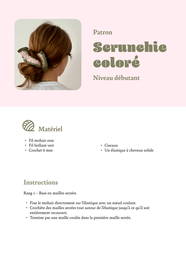 Patron Scrunchie coloré 